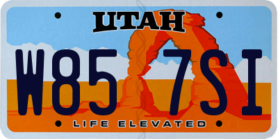 UT license plate W857SI