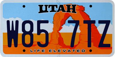 UT license plate W857TZ