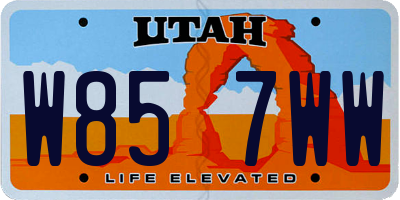 UT license plate W857WW