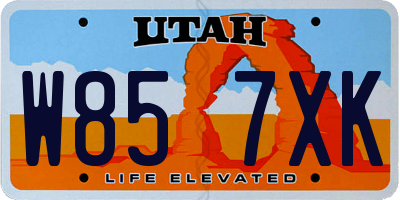 UT license plate W857XK