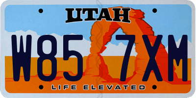UT license plate W857XM