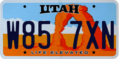 UT license plate W857XN