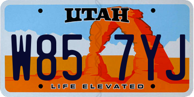 UT license plate W857YJ