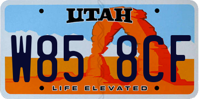 UT license plate W858CF