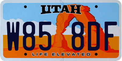 UT license plate W858DF
