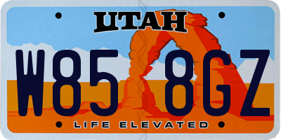 UT license plate W858GZ