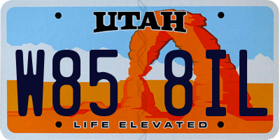 UT license plate W858IL
