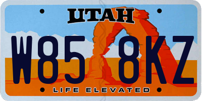 UT license plate W858KZ