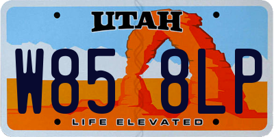 UT license plate W858LP