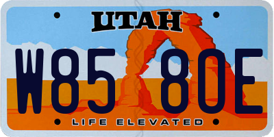 UT license plate W858OE