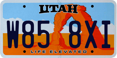 UT license plate W858XI