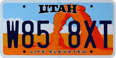 UT license plate W858XT