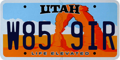 UT license plate W859IR