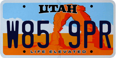 UT license plate W859PR