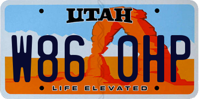 UT license plate W860HP