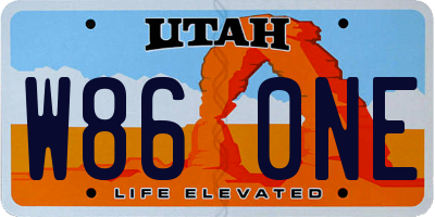 UT license plate W860NE