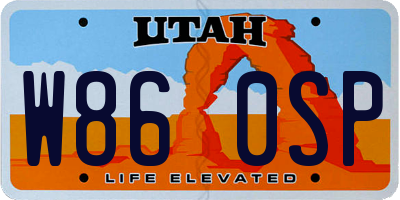 UT license plate W860SP