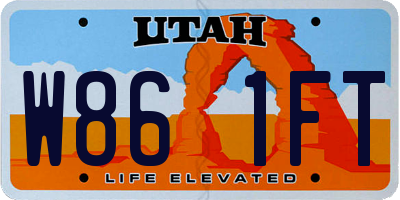 UT license plate W861FT