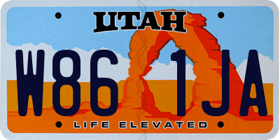 UT license plate W861JA