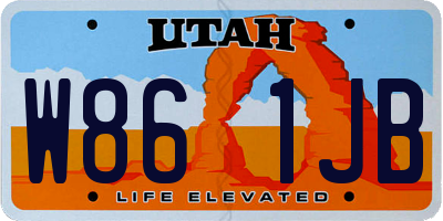 UT license plate W861JB