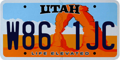 UT license plate W861JC
