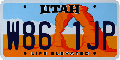UT license plate W861JP