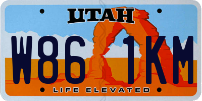 UT license plate W861KM