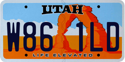 UT license plate W861LD