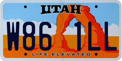 UT license plate W861LL