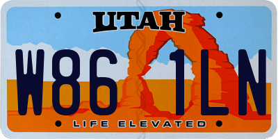 UT license plate W861LN