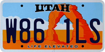 UT license plate W861LS