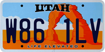 UT license plate W861LV