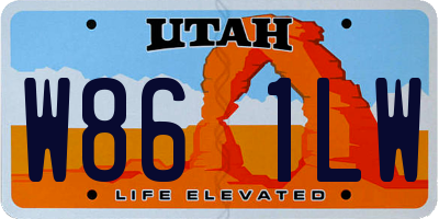 UT license plate W861LW