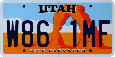 UT license plate W861MF