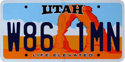 UT license plate W861MN