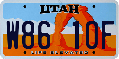 UT license plate W861OF