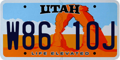 UT license plate W861OJ