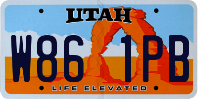 UT license plate W861PB