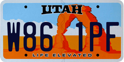 UT license plate W861PF