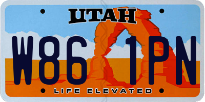 UT license plate W861PN