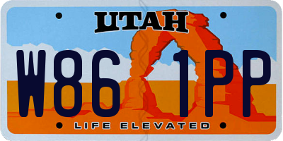 UT license plate W861PP