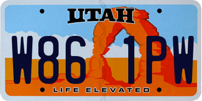 UT license plate W861PW