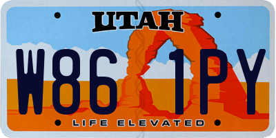 UT license plate W861PY