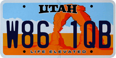 UT license plate W861QB