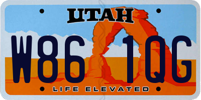 UT license plate W861QG
