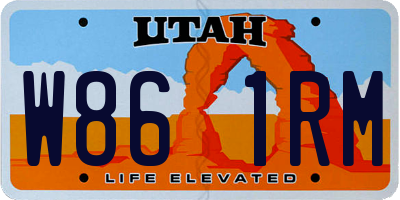 UT license plate W861RM