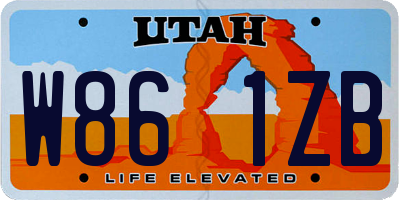 UT license plate W861ZB