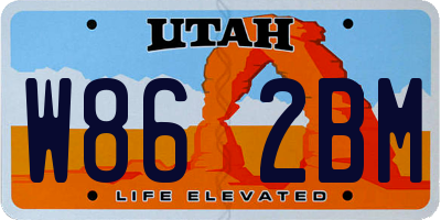 UT license plate W862BM