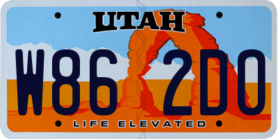 UT license plate W862DO