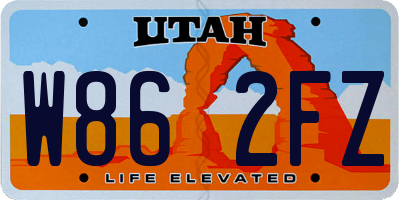 UT license plate W862FZ